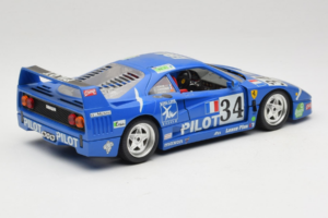 Ferrari F40 #34 M. Ferte / Thavenin / Palau Pilot Blu 1987 Bburago 1:18 3032-B1 Pressofusione — immagine 3 di 8