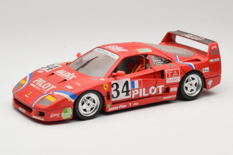 Ferrari F40 LM Pilot #34 Ferte / Thavenin / Palau 24 Hours of Le Mans 1995 Rosso Bburago 1:18 3032-P3 Pressofusione