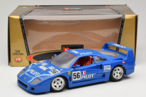 Ferrari F40 Pilot #56 Blu Bburago 1:18 3332-BL1 Pressofusione — immagine 8 di 8
