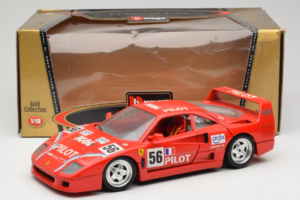 Ferrari F40 #56 Pilot Rosso 1987 Bburago 1:18 3332-P2 Pressofusione — immagine 8 di 8