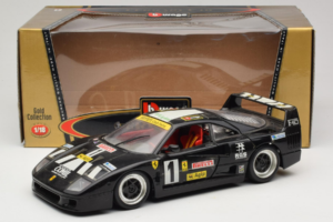 Ferrari F40 Pirelli Agip #1 Nero Bburago 1:18 3332-B1 Pressofusione — immagine 8 di 8