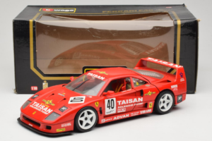 Ferrari F40 #40 T. Ohta / A. Reid Taisan Rosso 1987 Bburago 1:18 3022-T1 Pressofusione — immagine 8 di 8