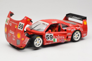 Ferrari F40 LM Unisys #59 Ota / P. Nappi / R. Donovan 24 Hours of Le Mans 1996 Bburago 1:18 3032-U1 Pressofusione — immagine 2 di 8