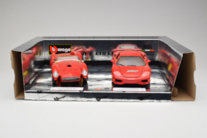 Ferrari Gift Set 250 Testa Rossa & 360 Modena Challenge Rosso Bburago 1:18 GC001 Pressofusione