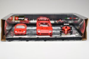 Ferrari Promo Set F40 550 Maranello Scuderia Ferrari F310 F1 1996 Bburago 1:18 FERRARI001 Pressofusione