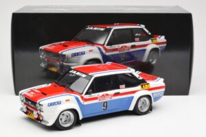 Fiat 131 Abarth Fiat France #9 J-C. Andruet / C. Delferrier Winner Rally Sanremo 1977 Kyosho 1:18 08375A Pressofusione — immagine 8 di 8