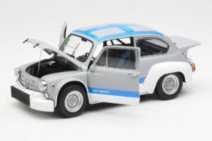 Fiat Abarth 1000 TCR Grigio Opaco Strisce Blu AUTOart 1:18 72642 Pressofusione — immagine 2 di 8