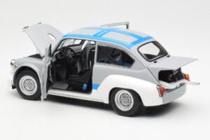 Fiat Abarth 1000 TCR Grigio Opaco Strisce Blu AUTOart 1:18 72642 Pressofusione — immagine 5 di 8