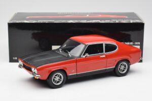 Ford Capri Mk1 2600 RS Rosso Nero Minichamps 1:18 180089071 Pressofusione — immagine 8 di 8