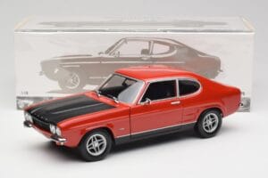 Ford Capri Mk1 RS 2600 Rosso & Nero Minichamps 1:18 150089076 Pressofusione — immagine 8 di 8