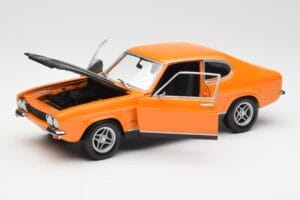 Ford Capri Mk1 RS 2600 Signal Orange Nero Minichamps 1:18 150089077 Pressofusione — immagine 2 di 8