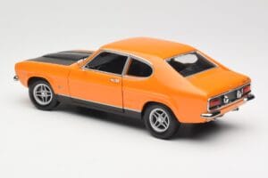 Ford Capri Mk1 RS 2600 Signal Orange Nero Minichamps 1:18 150089077 Pressofusione — immagine 7 di 8