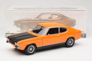 Ford Capri Mk1 RS 2600 Signal Orange Nero Minichamps 1:18 150089077 Pressofusione — immagine 8 di 8