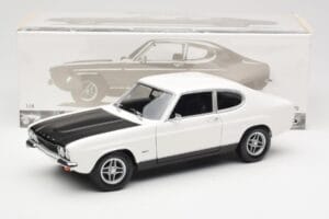 Ford Capri Mk1 RS 2600 Bianco Nero Minichamps 1:18 150089078 Pressofusione — immagine 8 di 8