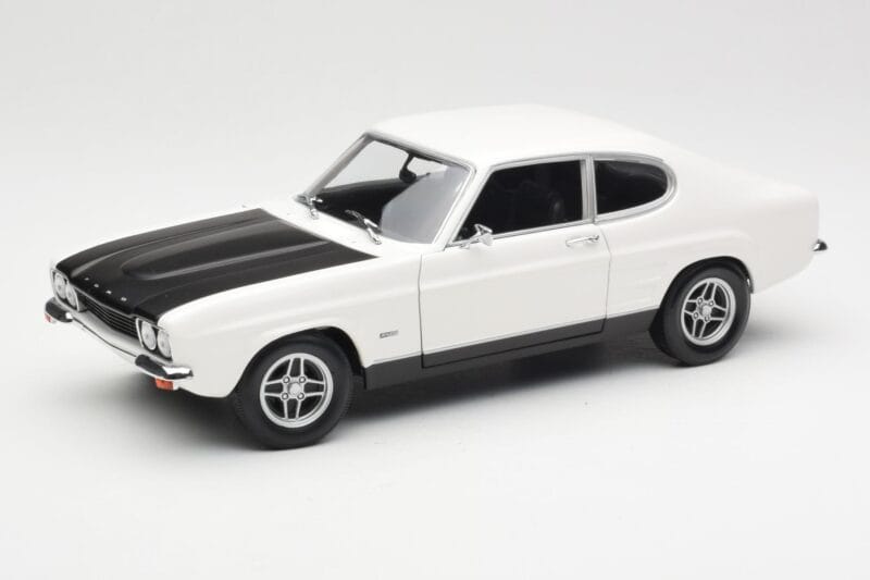 Ford Capri Mk1 RS 2600 Bianco Nero Minichamps 1:18 150089078 Pressofusione