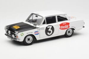 Ford Cortina Mk1 #3 P. Hughes / B. Young African Safari Rally 1964 AUTOart 1:18 86428 Pressofusione