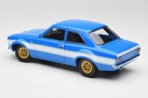 Ford Escort Mk1 RS 1600 Blu Bianco Strisce Minichamps 1:18 100688102 Pressofusione — immagine 7 di 8
