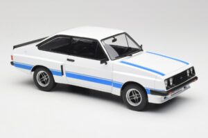Ford Escort Mk2 RS 2000 X-Pack Diamond Bianco & Blu Stripe MCG 1:18 MCG18350 Pressofusione — immagine 4 di 6