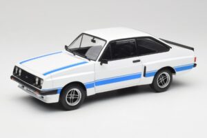 Ford Escort Mk2 RS 2000 X-Pack Diamond Bianco & Blu Stripe MCG 1:18 MCG18350 Pressofusione