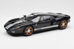 Ford GT Nero Con Strisce Bianche AUTOart 1:18 73023 Pressofusione