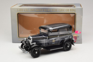 Ford Model A Tudor Police Car Motor City 1:18 43008 Pressofusione — immagine 6 di 6