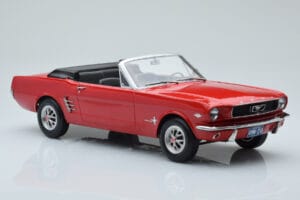 Ford Mustang Cabriolet Rosso Norev 1:18 182810 Pressofusione — immagine 4 di 6