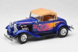 Ford Roadster Street Rod Blu with Fire Road Signature 1:18 92249 Pressofusione