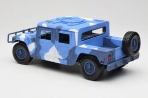 Hummer H1 Humvee Blu & Bianco Motormax 1:18 73157 Pressofusione — immagine 7 di 8