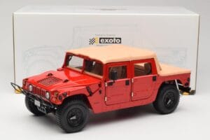 Hummer H1 Soft Top Rosso Exoto 1:18 01805 Pressofusione — immagine 8 di 8