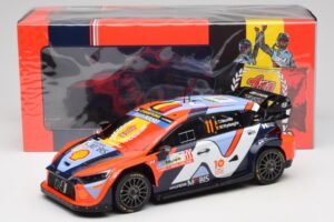 Hyundai i20 N Rally1 #11 T. Neuville / M. Wydaeghe Rally Japan WRC World Champion 2024 IXO 1:18 18RMC228 Pressofusione — immagine 6 di 6