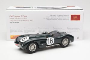 Jaguar C-Type #18 T. Rolt / D. Hamilton 24 Hours of Le Mans Winner 1953 CMC 1:18 M-195 Pressofusione — immagine 6 di 6