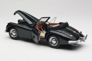Jaguar XK140 Drophead Coupe Nero Sun Star 1:18 2802 Pressofusione — immagine 5 di 8