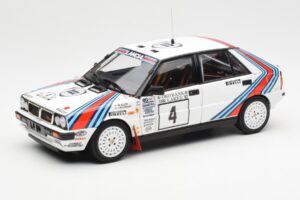 Lancia Delta HF 4WD #4 M. Alen / I. Kivimaki Martini Rally 1000 Lakes 1987 Kyosho 1:18 08960B Pressofusione