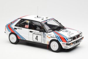 Lancia Delta HF 4WD #4 M. Alen / I. Kivimaki Martini Rally 1000 Lakes 1987 Kyosho 1:18 08960B Pressofusione — immagine 6 di 8