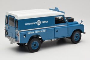 Land Rover Series III 109 Soft Top Motorway Patrol Blu Eagles Race 1:18 4403 Pressofusione — immagine 3 di 8
