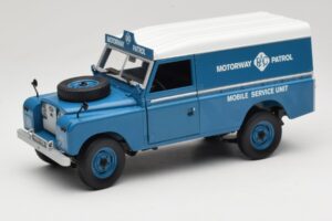 Land Rover Series III 109 Soft Top Motorway Patrol Blu Eagles Race 1:18 4403 Pressofusione