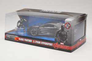 Lykan HyperSport Black Panther Con Figura Metals Diecast 1:24 99723 Pressofusione — immagine 3 di 3