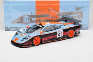 McLaren F1 GTR Gulf #41 P. Gounon / S. Oloffson 24 Hours of Le Mans 1997 Minichamps 1:18 530133741 Pressofusione — immagine 8 di 8