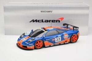 McLaren F1 GTR Gulf Racing #33 S. Bellm / A. Weaver / J. Lehto 24 Hours of Le Mans 1996 Minichamps 1:18 530133633 Pressofusio — immagine 8 di 8