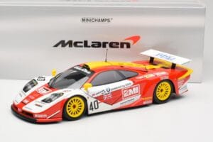 McLaren F1 GTR Gulf Team Davidoff #40 D. O'Rourke / G. Sugden / J. Auberlein 24 Hours of Le Mans 1998 Minichamps 1:18 5301338 — immagine 8 di 8