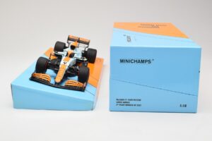 McLaren MCL35M #4 L. Norris 3rd Place Monaco GP 2021 Minichamps 1:18 533212402 Pressofusione — immagine 6 di 6