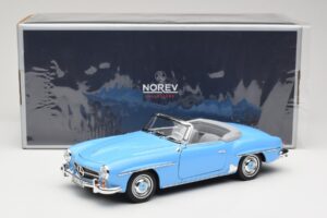 Mercedes 190 SL W121 Blu Chiaro Norev 1:18 183400 Pressofusione — immagine 8 di 8