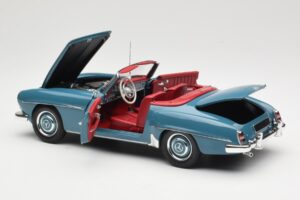 Mercedes 190 SL W121 Blu Minichamps 1:18 103037033 Pressofusione — immagine 5 di 8