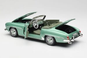 Mercedes 190 SL W121 Verde Chiaro Metallizzato Norev 1:18 183401 Pressofusione — immagine 6 di 9