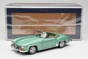 Mercedes 190 SL W121 Verde Chiaro Metallizzato Norev 1:18 183401 Pressofusione — immagine 9 di 9