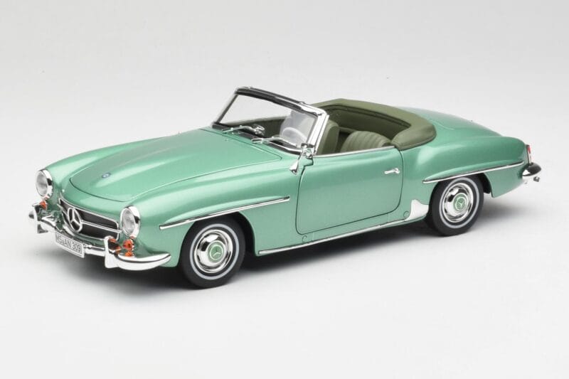 Mercedes 190 SL W121 Verde Chiaro Metallizzato Norev 1:18 183401 Pressofusione