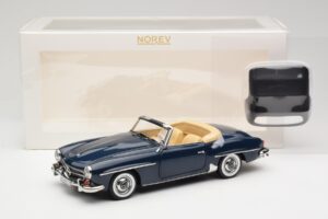 Mercedes 190 SL W121 Middle Blue Norev 1:18 183403 Pressofusione — immagine 8 di 8