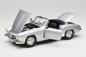Mercedes 190 SL W121 Argento Grigio Minichamps 1:18 100037031 Pressofusione — immagine 2 di 8