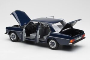Mercedes 200 W114 Midnight Blu Edizione Dealer Norev 1:18 B66040694 Pressofusione — immagine 5 di 8