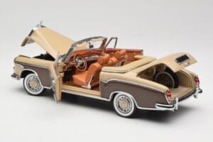 Mercedes 220 SE W128 Cabriolet Rosso Bronzo Sun Star 1:18 3572 Pressofusione — immagine 5 di 8